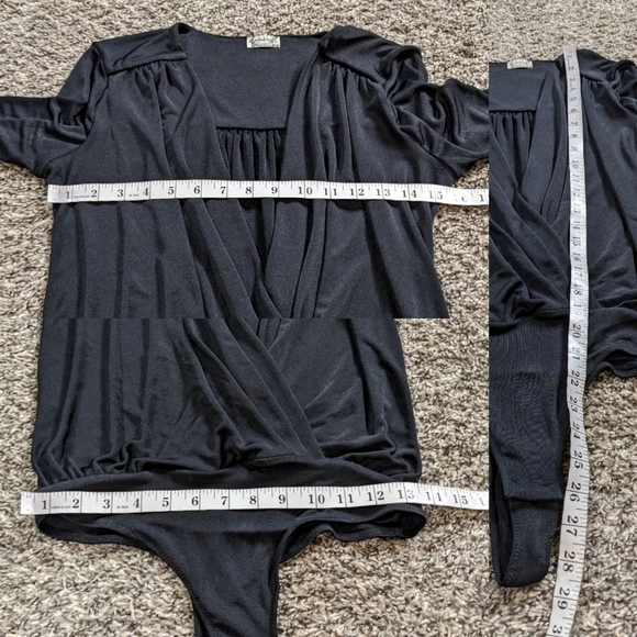 Intimately Free People black v neck long sleeve bodysuit leotard S - Picture 9 of 9